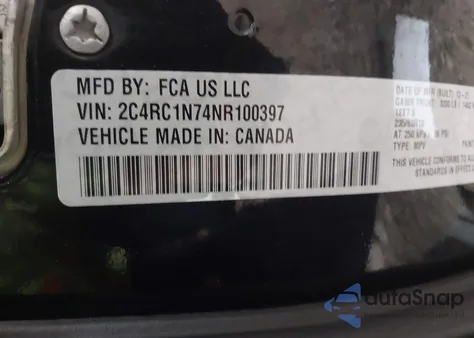 2022 Chrysler Pacifica Hybrid Pinnacle z USA, uszkodzony, nr VIN 2C4RC1N74NR100397